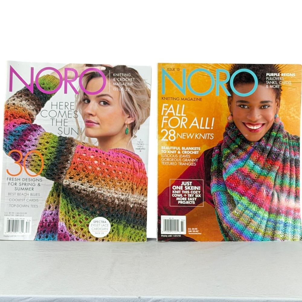 Noro Knitting & Crochet Magazine Pattern Book Lot 2 2018 2023 Hobby Crafter